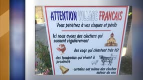 Le panneau placé à l'entrée de la commune
