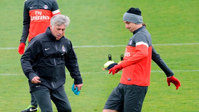 Carlo Ancelotti et Zlatan Ibrahimovic