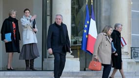 Une partie du gouvernement Bayrou à la sortie du conseil des ministres le 24 décembre 2024 à l'Élysée