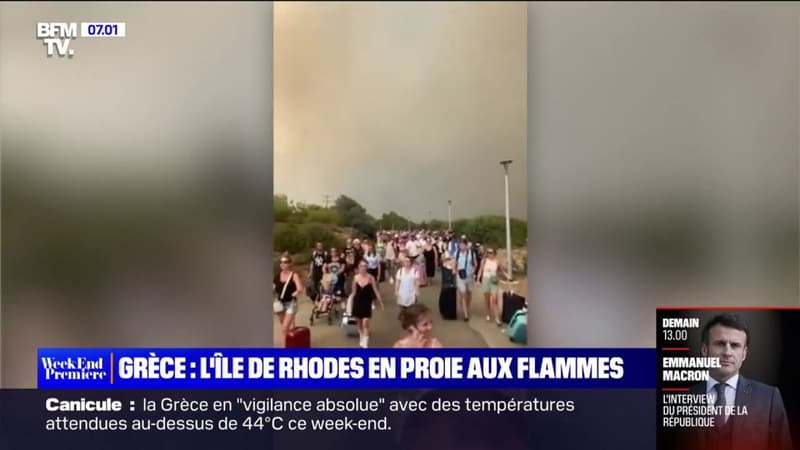 Grèce: 30.000 personnes évacuées de l'île de Rhodes pour échapper à un incendie
