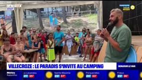 Var: l'acteur Laurent Ournac en visite au camping de Villecroze