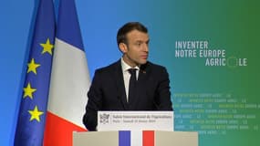 Le président de la République Emmanuel Macron, le 23 février 2019 au Salon de l'agriculture à Paris. 