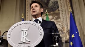 Le Premier ministre italien, Giuseppe Conte, lors de l'annonce de la composition de son gouvernement le 31 mai 2018