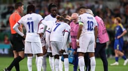 Ousmane Dembélé, blessé, lors du match Ukraine-France, 5 septembre 2025