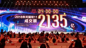 Alibaba a engrangé 27 milliards d'euros de chiffre d'affaires en une journée de soldes monstres sur internet, le 11 novembre 2018.
