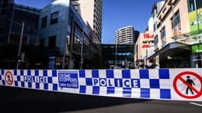 Un ruban de balisage de la police australienne à Sydney, le 14 avril 2024. (Photo d'illustration)
