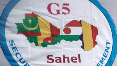Le logo du G5 Sahel, qui regroupe le Burkina Faso, le Tchad, le Mali, la Mauritanie, et le Niger