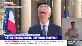 Bruno Lemaire: il y aura "à compter du 1er juin, un renforcement du fond de solidarité" pour l'hôtellerie et la restauration