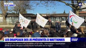 Nord: les trois drapeaux des JO présentés à Wattignies