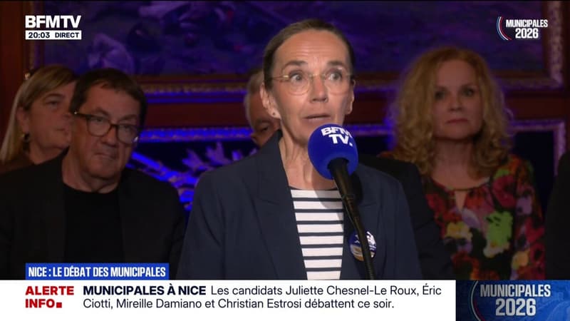 "Monsieur Estrosi et Monsieur Ciotti s'envoient des invectives et ce sont les Niçois qui en pâtissent", dénonce Juliette Chesnel-Le Roux (Union de la gauche), candidate à la mairie de Nice