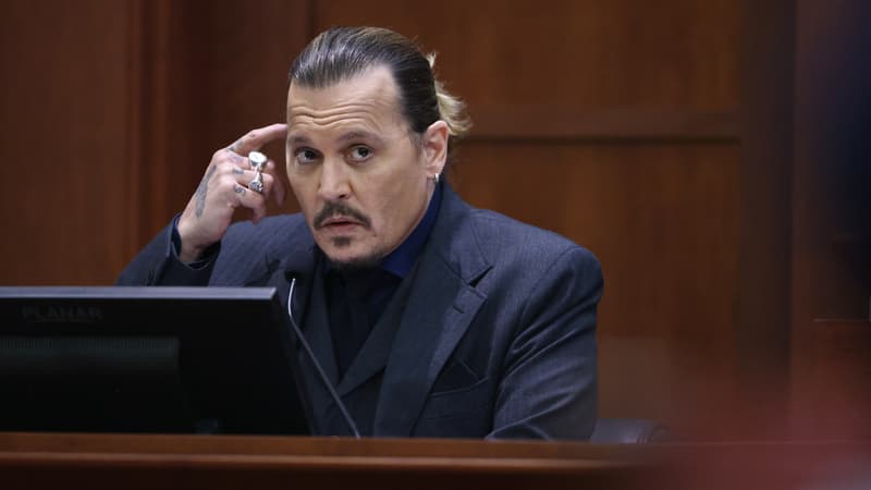 L'acteur Johnny Depp lors du procès au tribunal de Fairfax en Virginie ce jeudi 21 avril.