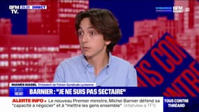 Michel Barnier à Matignon: "Une politique de consensus entre Emmanuel Macron et le RN", pour Manès Nadel (Union syndicale lycéenne)