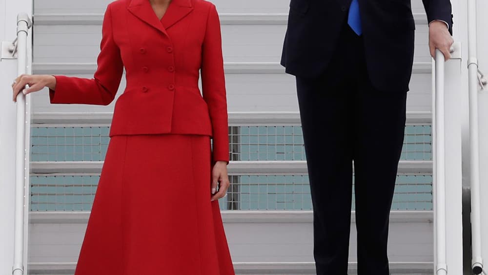 Melania et Donald Trump arrivant à Paris, le 13 juillet 2017. Melania et Donald Trump arrivant à Paris, le 13 juillet 2017.