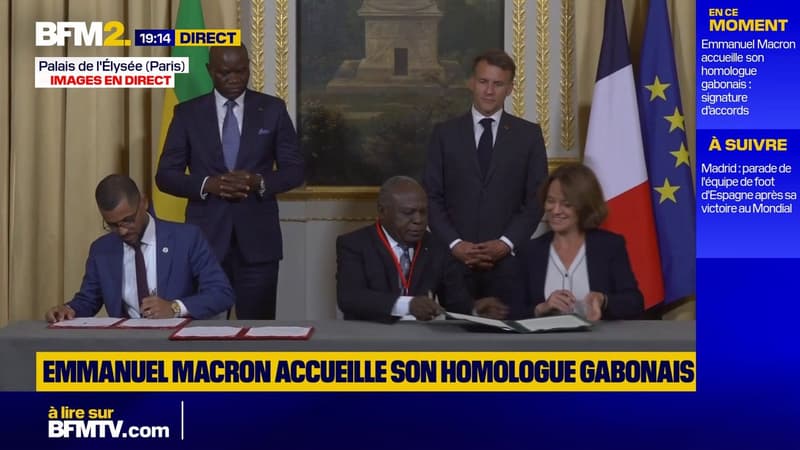 Le président gabonais reçu à l'Élysée: signature d'accords entre la France et le Gabon