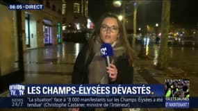 Gilets jaunes: sur les Champs-Elysées, le jour d'après