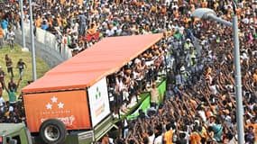 Les joueurs de la Côte d'Ivoire célébrés à Abidjan après leur victoire à la CAN 2024