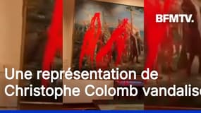 Espagne: des militants écologistes vandalisent une représentation de Christophe Colomb 