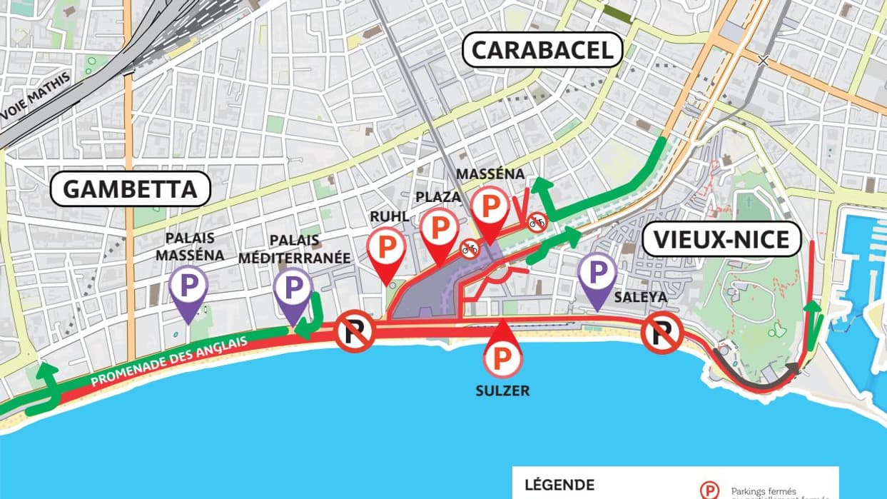 La circulation prévue à Nice pour le jour de la finale de la Coupe de France