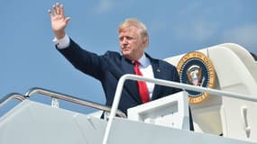 Donald Trump s'envole pour sa résidence de Bedminster dans le New Jersey, le 4 août 2017