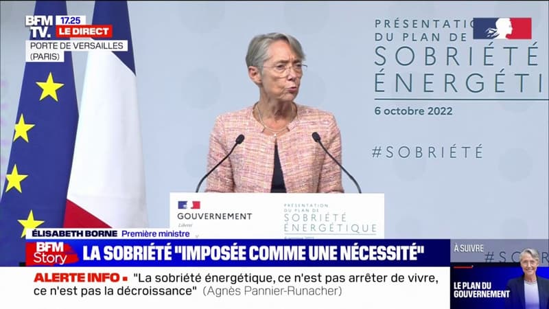 Élisabeth Borne veut que la France diminue sa consommation d'énergie de 10% 