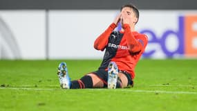 Adrien Hunou lors du match Rennes-Cluj en Ligue Europa, le 24 octobre 2019