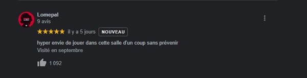 Lomepal a publié un avis Google sur la salle de spectacle La Boule Noire à Paris, avant d'y donner un concert surprise le 17 septembre 2022. Lomepal a publié un avis Google sur la salle de spectacle La Boule Noire à Paris, avant d'y donner un concert surprise le 17 septembre 2022.